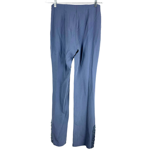 Cinq a Sept NWT Kayden Embellished Dress Pants Blue Size 0 Beaded Ankle Pleated - Picture 3 of 11
